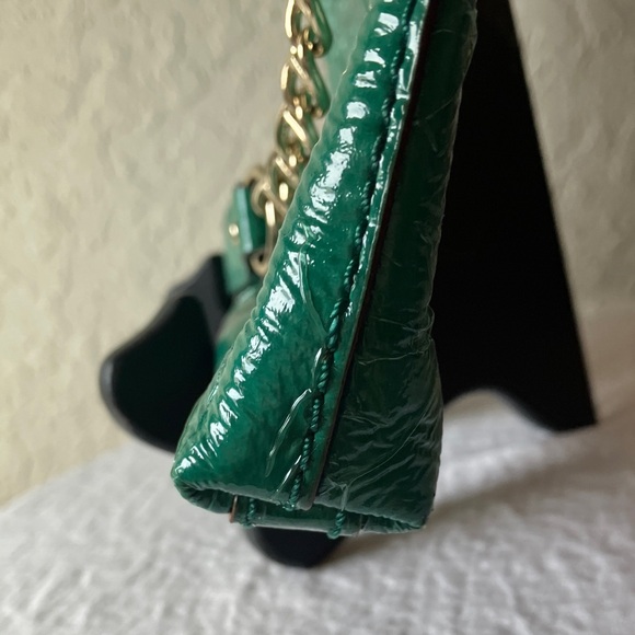 Kate Spade:Byrd Knightbridhed Croc Embossed Emerald Green Shoulder Bag-Gold Tone - Picture 7 of 15